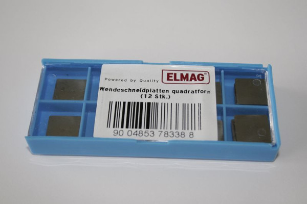 Pastilhas de corte intercambiáveis quadradas ELMAG (12 peças) para máquinas de rebarbar e chanfrar item 78337, 78338