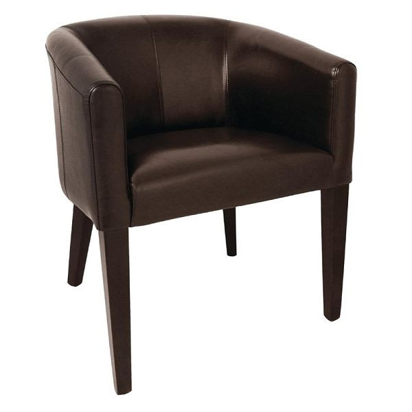 Bolero cadeira de jantar couro sintético marrom escuro, CE593