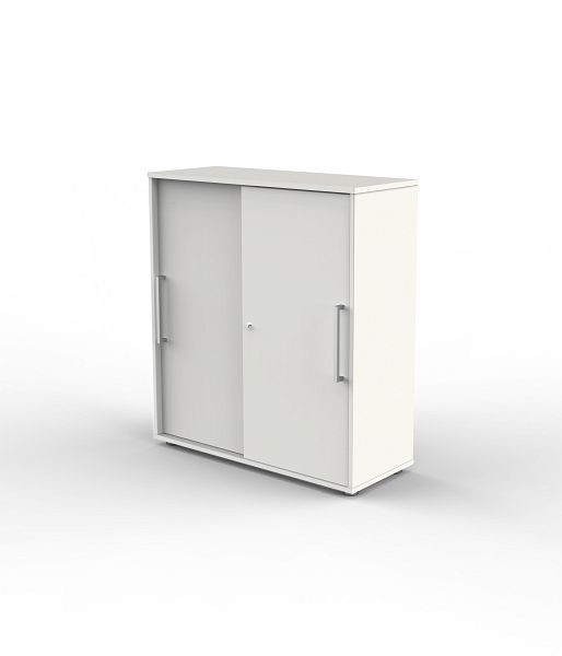Szafa z drzwiami przesuwnymi Kerkmann, 3 poziomy segregatorów, forma 4, szer. 1000 x gł. 400 x wys. 1110 mm, biała, 13449110