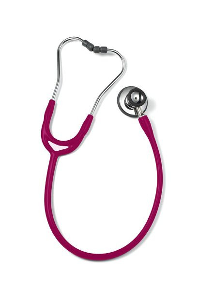 ERKA stethoscoop voor volwassenen met zachte oorstukjes, membraanzijde (dubbelmembraan) en trechterzijde, tweekanaalsslang Precise, kleur: roze, 531.00081
