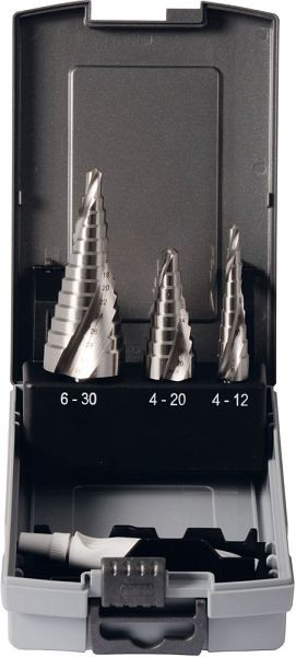 Projahn cassettetrapboor met spiraalgroef HSS-Co 3-delig maat 1 - 3, 76911