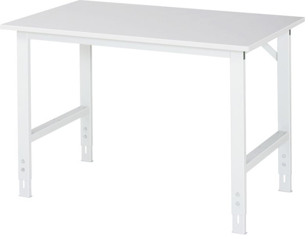 Pracovní stůl řady RAU Tom (6030) - výškově stavitelný, melaminová deska, 1250x760-1080x800 mm, 06-625M80-12.12