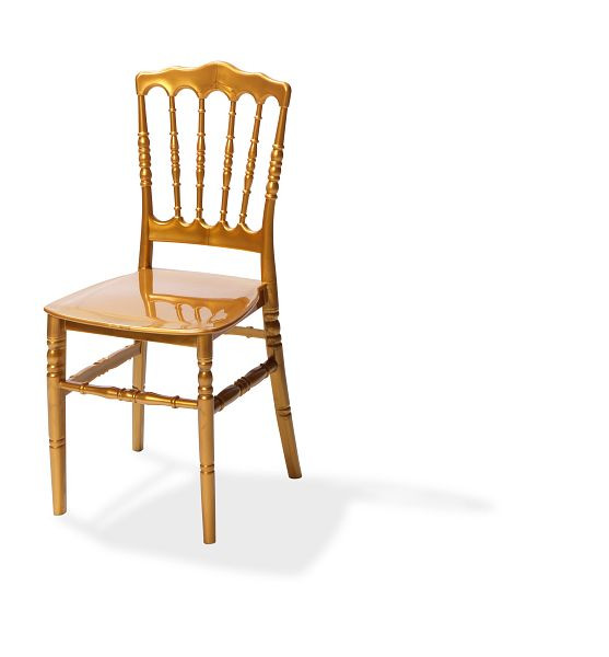 Καρέκλα στοίβαξης VEBA Napoleon gold, πολυπροπυλένιο, 41x43x89,5cm (ΠxΒxΥ), μη σπάσιμο, 50400GL