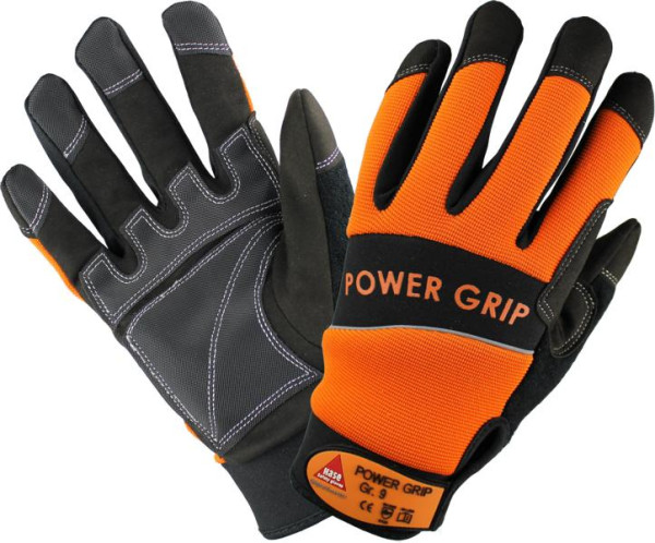 Hase Safety POWER GRIP czarno-pomarańczowe, neoprenowe rękawice z 5 uchwytami, rozmiar: 10, opakowanie jednostkowe: 10 par, 402000-10