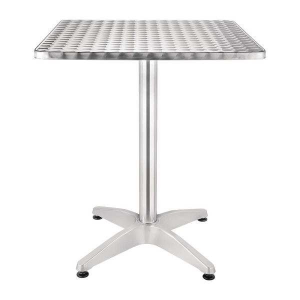 Μπολερό τετράγωνο τραπέζι μπιστρό ανοξείδωτο 1 πόδι 60cm, U427