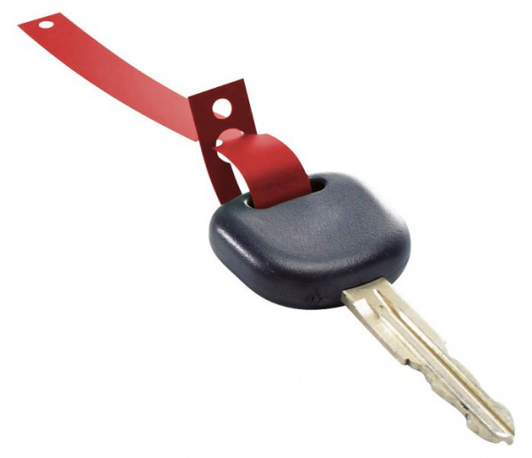 Eichner-sleutelhanger van HDPE-folie, rood, VE: 1000 stuks, 9219-00107-N