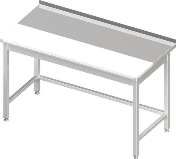 Τραπέζι εργασίας Stalgast χωρίς βάση, 1700x600x850 mm, με εσοχή πλάκα κοπής PE, με όρθιο, συγκολλημένο, VAT17614A