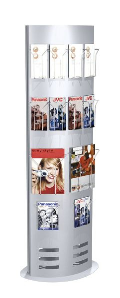 Kerkmann tec-art információs oszlop, széles, szélesség 600 x mé 320 x ma 1650 mm, alumínium ezüst, 44695714