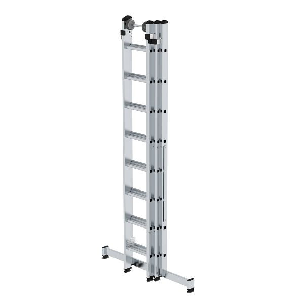 Munk Günzburger Steigtechnik multifunctionele ladder 3-delig met nivello® traverse 3x8 sporten, 033308