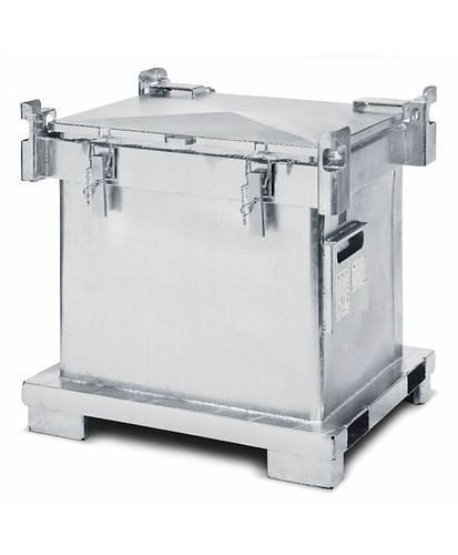 DENIOS ASP beholdere til indsamling og transport, 800 liter volumen, varmgalvaniseret, 117-965