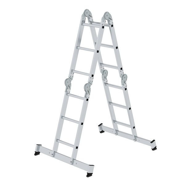 Munk Günzburger Steigtechnik multifunctionele ladder 4-delig met nivello®-Traverse 4x3 sporten 4x3 sporten, 031312