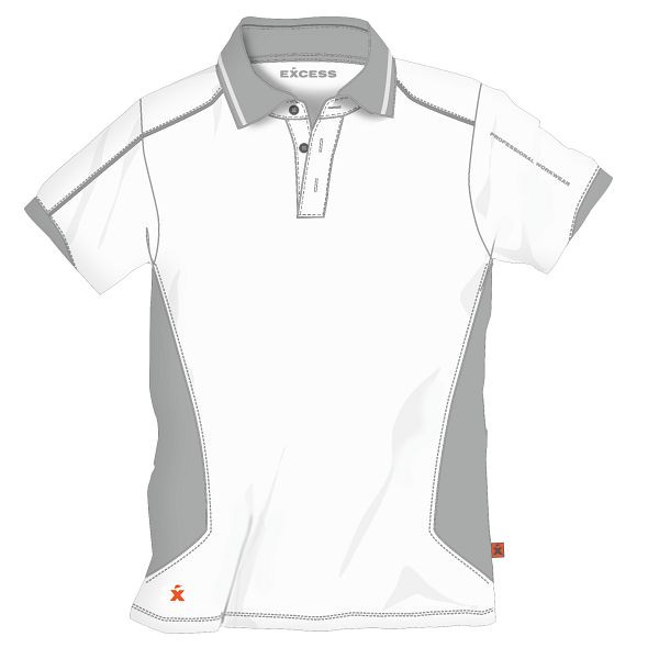 Excess Polo Active Pro wit-grijs, maat: XS, 016-2-41-51-WG-XS