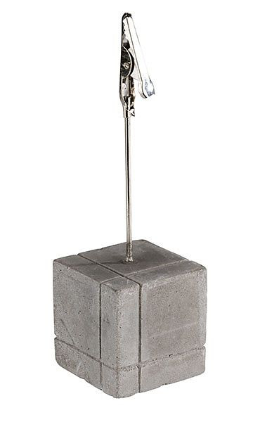 APS kortholder, sæt med 4, 3 x 3 cm, højde: 12 cm, beton, med clips, inkl. 30 etiketkort 10 x 8 cm, 71494