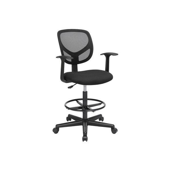 SONGMICS Ergonomiczne krzesło biurowe z podłokietnikami, OBN25BK
