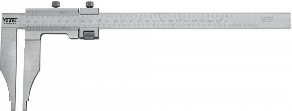 Dílenské posuvné měřítko Vogel Německo, DIN 862, 300 mm / 12 palců, s jemným nastavením, bez měřicích hrotů, 150 mm, 200533-1
