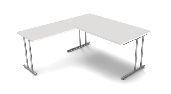 Kerkmann psací stůl Š 1600 mm s nástavcem 1000 x 600 mm, světle šedá, 11467311