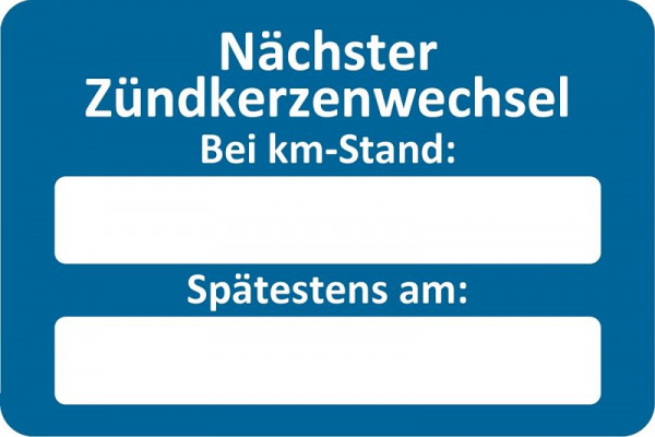 Eichner klantenservice sticker, blauw, tekst: Volgende bougiewissel bij, VE: 250 stuks, 9220-00059