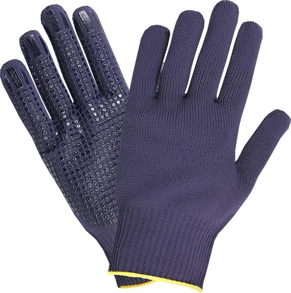 Hase Safety NAMUR blauw, 5-vinger veiligheidshandschoenen, polyester/katoen gebreid, maat: 7, VE: 12 paar, 507560-7