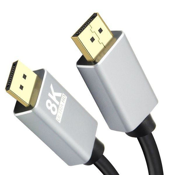 Propojovací kabel Helos, zástrčka/zástrčka DisplayPort, PREMIUM 8K, 1,0 m, černá, 288443