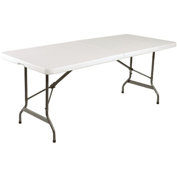 Bolero mesa retangular dobrável branca 183cm, L001