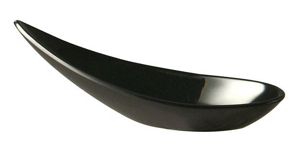 Łyżka do jedzenia palcami APS -MING HING-, 11 x 4,5 cm, wysokość: 4 cm, melamina, czarna, opakowanie 60 szt., 83843