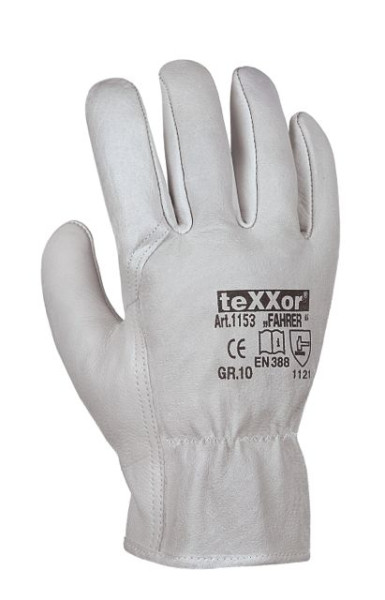 teXXor TOP rukavice z hovězí kůže napa "FAHRER", velikost: 10, balení: 120 párů, 1153-10
