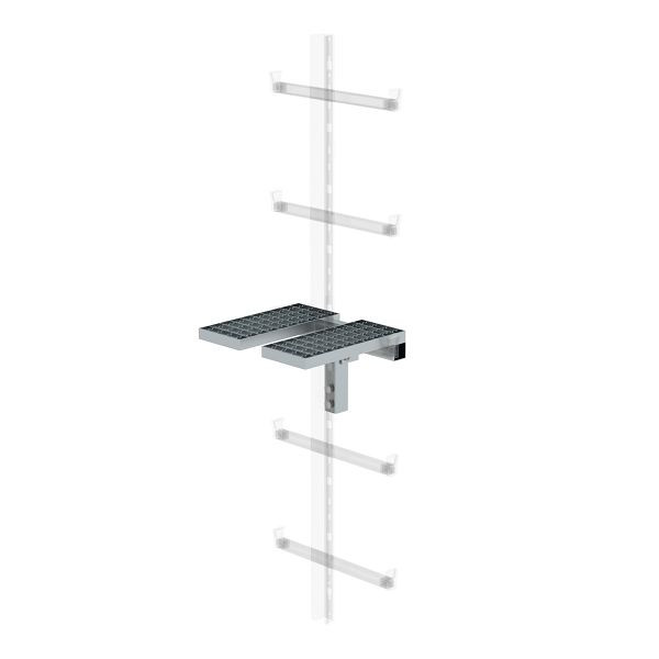 Munk Günzburger Steigtechnik Opklapbaar ligplatform, staal verzinkt, voor bevestiging aan enkelvoudige ladders, 077539
