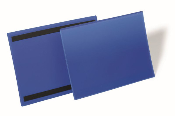 DURABLE magnetyczna kieszeń identyfikacyjna A4 pozioma, ciemnoniebieska, opakowanie 50 sztuk, 174507