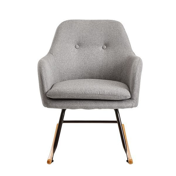 Wohnling schommelstoel lichtgrijs 71x76x70cm design Malmo stof/hout, WL6.205