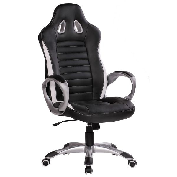 Amstyle irodai szék Racer bőr megjelenés fekete, SPM1.211
