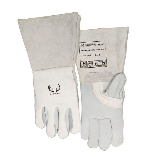 Γάντια συγκόλλησης ELMAG 5 δακτύλων WELDAS 10-2850 XL, MIG/MAG/MMA από δέρμα ελαφιού, μήκος: 36 cm, μέγεθος 9,5 (1 ζευγάρι), 59113