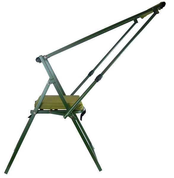 Berger & Schröter aluminiowe krzesło tapicerowane z regulowanym oparciem na karabin, 31772