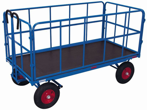 VARIOfit ruční plošinový vozík se 4 trubkovými síťovými stěnami, vnější rozměry: 1 265 x 815 x 1 340 mm (ŠxHxV), zu-45132