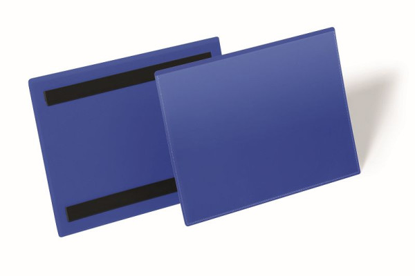 HOLDBAR magnetisk identifikationslomme A5 landskab, mørkeblå, pakke med 50 stk., 174307