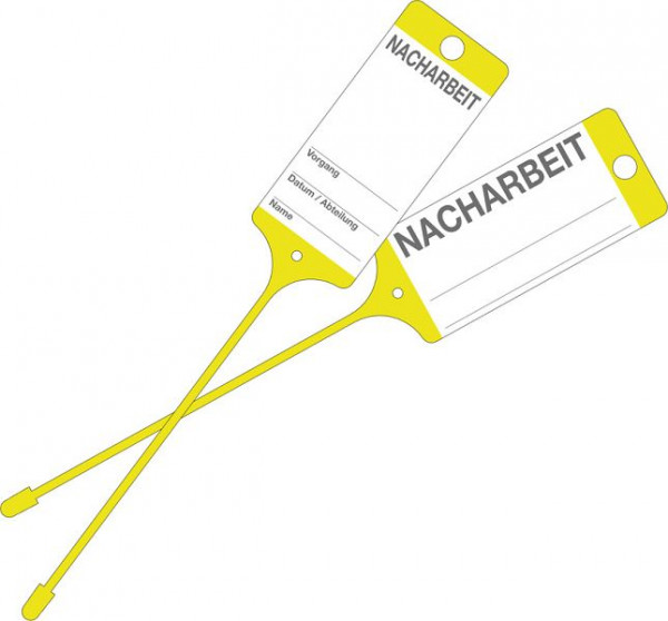 Eichner weerbestendig PP goederenlabel, geel, opdruk: nabewerking, VE: 100 stuks, 9219-00771