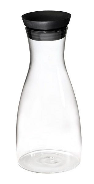 Carafa din sticla APS, Ø 9,5 cm, inaltime: 29 cm, cu capac din otel inoxidabil / silicon, 1 litru, 10766
