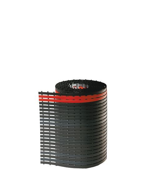 Kappes ErgoPlus vloermat B600 mm - 10 m -, zwart met rode veiligheidsstreep, 8406.00.1070