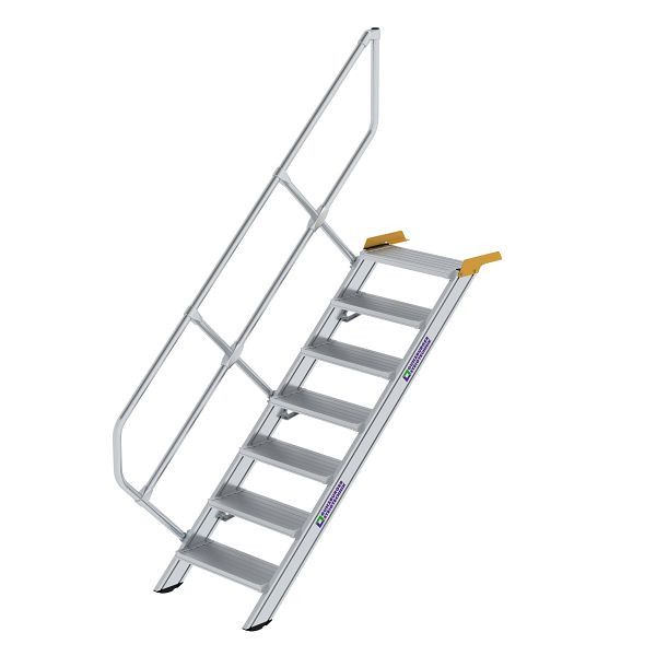 Schody Munk Günzburger Steigtechnik 45° šířka schodu 600 mm 7 schodů hliník drážkovaný, 600247