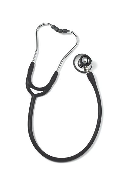 ERKA stetoskop pro dospělé s měkkými ušními nástavci, membránová strana (duální membrána) a trychtýřová strana, dvoukanálová trubice Přesná, barva: tmavě šedá, 531.00005
