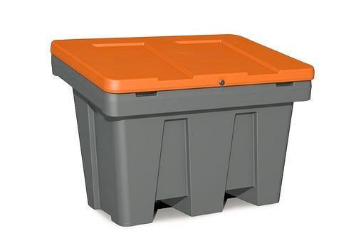 Pojemnik na grys DENIOS typ GB 300, wykonany z polietylenu (PE), pojemność 300 l, pokrywka pomarańczowa, 241-878