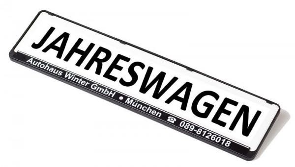 Eichner Miniletter reclamebord standaard, wit, opdruk: Jahreswagen, 9219-00152