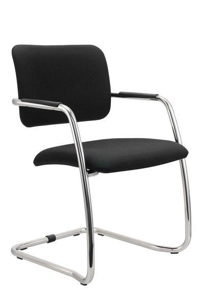 Krzesło dla gości Hammerbacher, krzesło na wspornikach, zestaw 2 szt., czarne, wysokość 81 cm, szerokość siedziska 45 cm, VSBP2/D
