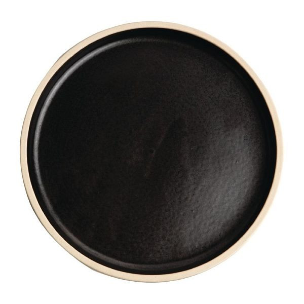 Olympia canvas plat rond bord zwart 18cm, VE: 6 stuks, FA314