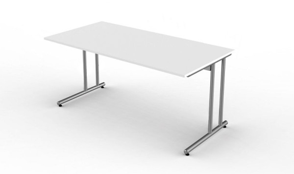 Psací stůl Kerkmann s C-nožkou, Start Up, Š 1600 mm x H 800 mm x V 750 mm, barva: bílá, 11434010