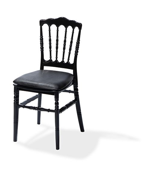 Almofada de assento VEBA em couro sintético preto para cadeira Napoleão/Tiffany, 38,5x40x2,5cm (LxPxA), 50400CB