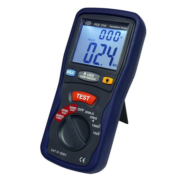PCE Instruments isolatiemeter, detecteert weerstanden tot max. 2000 MΩ, PCE-IT55