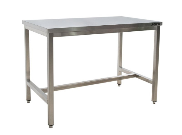 Saro rozsdamentes asztal, alsó lap nélkül - 700 mm mélység, 2000 mm, 700-1040