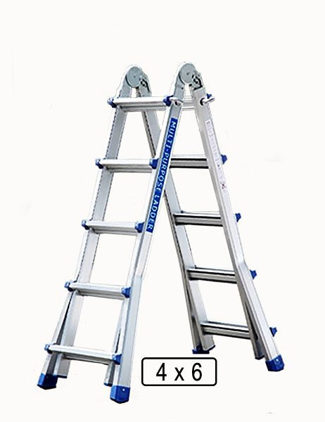 VaGo-Tools telescopische ladder, trapladder, multifunctionele ladder, aluminium ladder, vouwladder 4 x 6, AL-XT-406_av