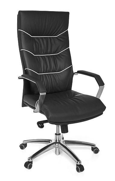 Krzesło biurowe Amstyle Ferrol prawdziwa skóra czarna, SPM1.163
