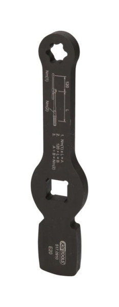 KS Tools 3/4" nárazový Torx E-klíč se 2 nárazovými plochami, E20, 517.0910